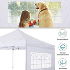 COOSHADE Instant Canopy SunWall 10x10 Canopy SideWall for Pop up Canopy Tent, 1 Pack Sidewall with Church Window Only, White