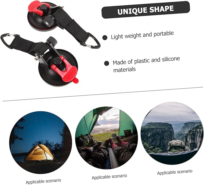 2pcs Heavy Duty Suction Cup Hooks for Outdoor Car Mounted Tent Durable Vacuum Hooks for Camping Window and Door Use Easy Installation and Strong Gripping Power