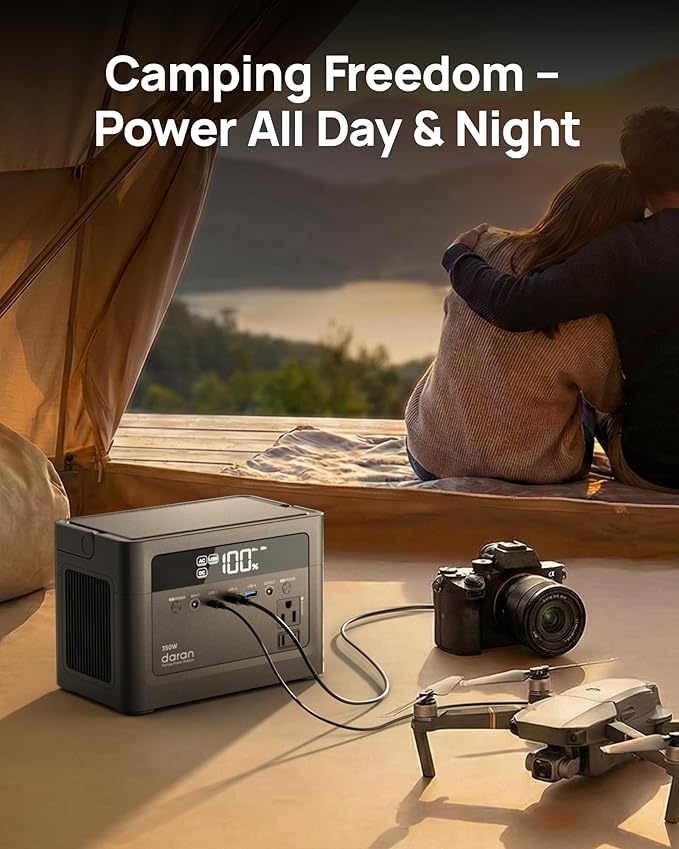 2026 Portable Power Station 350W, 288Wh LiFePO4 Battery Backup, Power Bnak with AC Outlet 110V/ 700W Surge, Solar Generator Fast Charging for Camping Essentials, Hurricane Emergency, Home, Road Trips