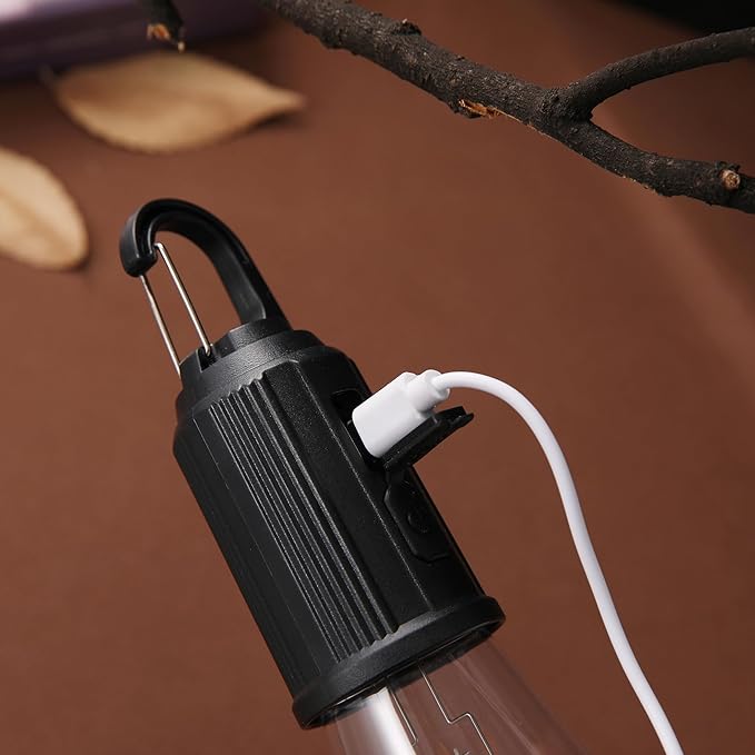 2Pack Rechargeable Camping Light for Tents,Portable LED Camping Lanterns Bulbs,3 Lighting Modes Hanging Camping Lamp for Emergency,Fishing,Hiking,Backpacking,Power Outages,Camping Essentials