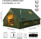 Inflatable Camping Tents 8-10 Person,129 Square Feets Large Inflatable Camping Tent with Stove Jack,Blow up Tent with Mesh Windows & Pump