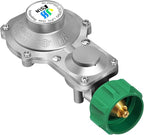GasSaf 2 Stage Propane Regulator, QCC 1 and 3/8" Female NPT Connection for RV, Generator, Camp Stove, Gas Grill, Heater - No Propane Hose