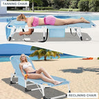 Slsy Face Down Folding Lounge Chairs Outdoor, Adjustable Sleeping Cot Chair, Portable Folding Bed Cot Chaise Lounge Chairs for Outside Beach Lawn Camping Pool Sun Tanning