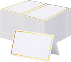 60Pcs Premium Place Cards, Small Table Cards with Gold Foil Border, 2" x 3.5" Tent Card, Escort Card, Name Card, Wedding Place Cards for Wedding, Table, Dinner Parties, Seating Cards