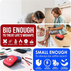 Mini-Aid First Aid Kit | Compact & Lightweight Case with Carabiners for Travel | Family & Kid Friendly 180 Pcs Wound Care Supplies for School, Work, Outdoor, Home & Office | Pack of 3