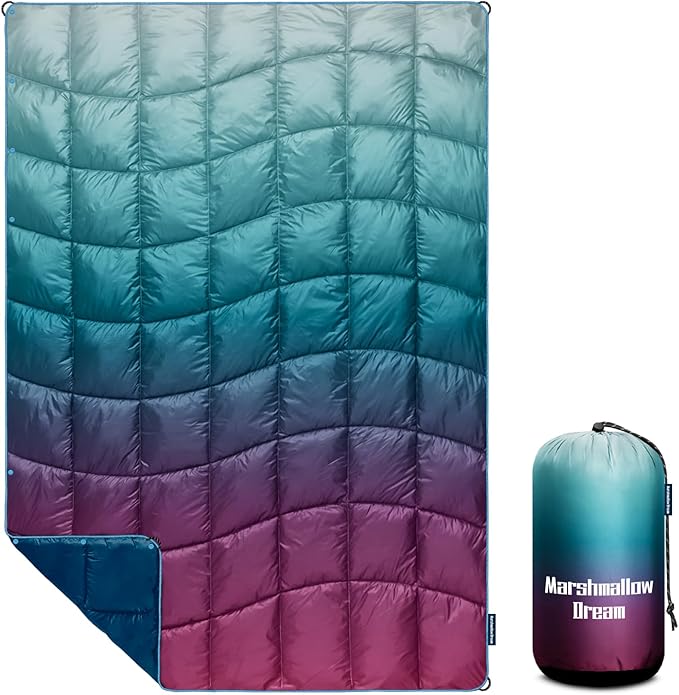 Camping Blanket,MINI Puffy Blanket Down Alternative Blanket Lightweight Windproof Water Resistant for Outdoors,Hiking, Backpacking,Beach,Car,Picnic,Stadium