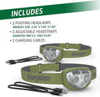 Energizer PRO-400 Headlamp Rechargeable (2-Pack), IPX4 Water Resistant Rechargeable Headlamp, Ultra Bright Multiple Light Modes Head Lamp, Camping, Running, Outdoors, Emergency Light, USB Included