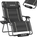 UDPATIO Zero Gravity Chair Oversized Outdoor Anti Gravity Chairs Patio Lounge Folding Adjustable Chair with Cup Holder, Foot Pad & Padded Headrest, Supports 500lbs (1, Grey, 33in)