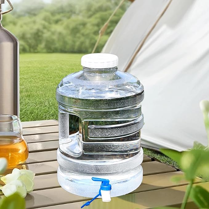 Generic Water Container Water Jug Dispenser Water Tank Can 15L Water Bucket with Faucet for Camping Picnic Hiking Washing Hand Car, 26cmx26cmx40cm, White