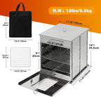 Lineslife Foldable Camping Oven with 2 Tier Grill, Portable 304 Stainless Steel Camping Stove with Thermometer for Use with Propane Stove and Wood Camping Stoves, Outdoor Cooking, Picnic