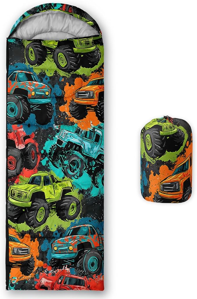 AILONEN Sports Basketball Sleeping Bag for Kids Boys,Warm and Cool Weather,Lightweight,Waterproof Backpacking,3D Galaxy Ball Print Sleeping Bag for Camping
