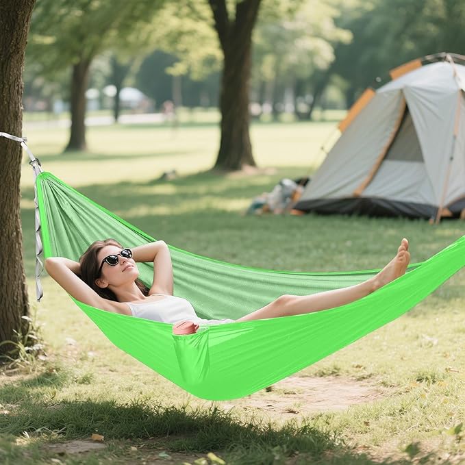 Cobalt Green Camping Hammock Camping Gear with 2 Tree Straps, Quick Dry Hammock 114" x 54"