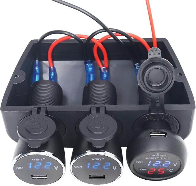 12-24 V Multifunctional 3 Hole Tent Type Car Modification Cigarette Lighter Splitter Power Sockets Female Power Outlet Adapter for Portable Auto Electronic Devices