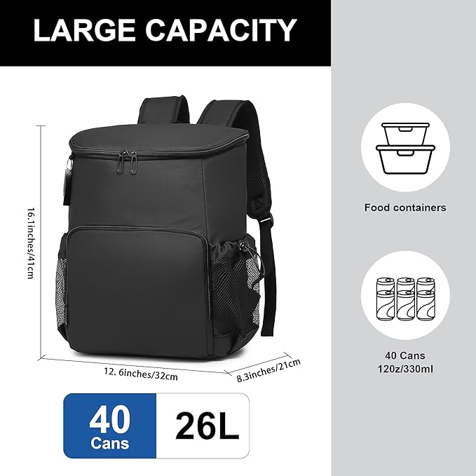 Backpack Cooler for Men and Women Insulated Waterproof Soft Lightweight Cooler Bag Leakproof 30 Cans Travel Camping Picnic Beach