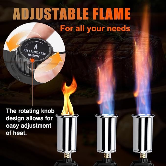 Adjustable Propane Torch Gun – High-Temperature Flame Thrower for Soldering, Welding, Gardening, and Outdoor Cooking – Detachable Design, Easy to Use and Portable (Carbon Black)
