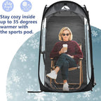 Sports Pod, Kilindeer Pop Up Weather Tent for 1 Person – Portable All-Weather Shelter with Clear TPU Panels, Instant Setup for Outdoor Events, Camping, Hiking, Wind & Rain Protection