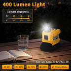220W Power Inverter Compatible with DeWalt 20V/18V Batteries (Battery Not Included), DC to 110V AC Converter with 1 AC Outlet, USB-C, Dual USB-A & 400LM LED – Outdoor, Camping, Emergency Use
