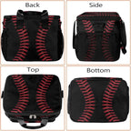 Black Baseball Stitches Laces Soft Cooler Bag Insulated Lunch Box for Men & Women, Large Leakproof Lunch Bag Portable Beach Cooler for Work, Picnic, Road Trips,Fishing, Travel, Camping,A-4