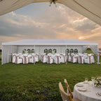 Flamaker 10'x30' Heavy Duty Waterproof Party Tent – Large Outdoor Gazebo with Removable Sidewalls & 2 Doors for Weddings, Markets & Gatherings (White)