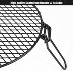 REDCAMP Folding Campfire Grill Grate Top for Solo Stove Bonfire, Portable Iron Campfire Tripod with Steel Grill for Bonfire Fire Pit, Dutch Oven, Open Fire Tripod Grill with Legs, Diameter: 18"