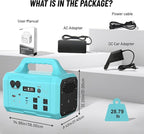 1000W Portable Power Station 120V AC Outlet Solar Generator for Outdoor Camping RV Travel Hiking 1024Wh LiFePO4 (LFP) Battery for Emergency Backup Power Outages (Solar Panel Optional)
