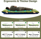 KASBAH Camping Sleeping Pad,Extra Wide 6 inch Thick Inflatable Sleeping Pads with Built-in Foot Pump and Pillow,Ultralight Camping Mat Gear for Outdoor Hiking,Camping