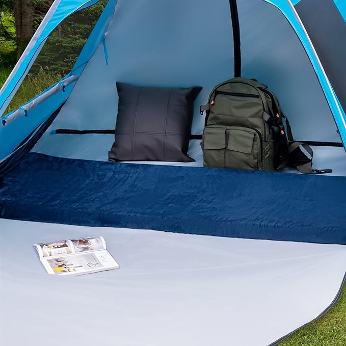 Goplus Memory Foam Camping Mattress, Portable Roll up Sleeping Pad w/Anti-Slip Bottom, Travel Bag, Single/Twin Waterproof Floor Mat, Guest Bed