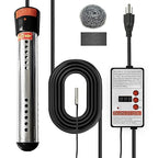 Immersion Water Heater 1500W – Portable Stainless Steel Bucket Heater with Thermostat, Anti-Scald Guard, Auto Shut-Off & Digital Temp Control for Home, Hot Tub, Spa, Camping, RV