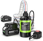 Cordless Submersible Water Pump Brushless, Small Battery Powered Sump Pump with 2x4000mAh Battery & Hose for Swimming Pool Tank Garden Pond Basement Camping Boat Rain Barrels Outdoor Draining