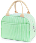 Lunch Bag For Women, Cooler Insulated Lunch Box For Travel Work Picnic College School Adult Large Capacity Lunch Bags, Green Stripe
