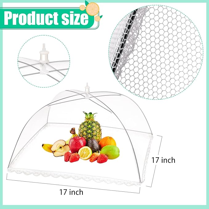 10 Pack Food Cover Tents, Food Covers for Outdoors, Pop-Up Tents, Mesh Tent, Reusable and Collapsible Outdoor Picnic Covers Net, Suit for Parties Picnics, BBQs, Fruit Cover