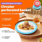 4 Pack Food Cover Tents with 7 Pack Paper Plate Holders, Reusable Outdoor Picnic Food Serveware Accessories Supports for Picnic Party Dinner