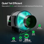 VIVOSUN G4 4" Inline Duct Fan & 3 Cycle Modes E12 Speed Controller, AeroZesh Grow Tent Kit Ventilation Fan with 195 CFM EC Motor, Programmable Exhaust Fan for Heating Cooling Booster, Hydroponics
