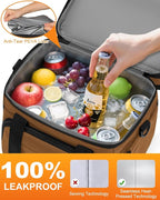 Lunch Box For Men Women Double Deck Insulated Lunch Bag For Men Woman Leakproof Expandable Cooler Bag with Adjustable Shoulder Strap for Work Shool Picnic(Brown,Medium)