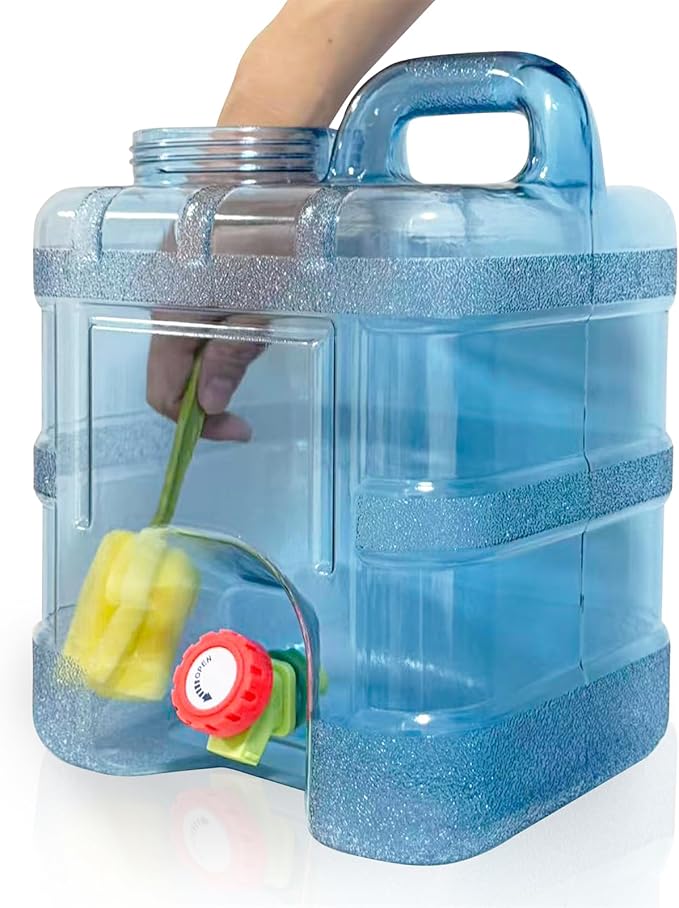 2.6 Gallon Camping Water Container with Spigot, BPA Free Portable Water Jug, No Leakage Emergency Water Storage Tank for Camping, Vehicle, Car, Outdoor Hiking, Picnic