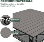 SUNNYFEEL Aluminum Folding Table for Camping, Lightweight Roll Up Top, Portable Camp Tables with Carry Bag for Outdoor Picnic (Square, Brown)
