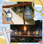 VIHOSE 12 Sets Christian Party Favors Jesus is The Guiding Light Themed Lanterns Religious Camping Lanterns with LED Candles Hanging Lamp for 2026 VBS Church Adventure Activities