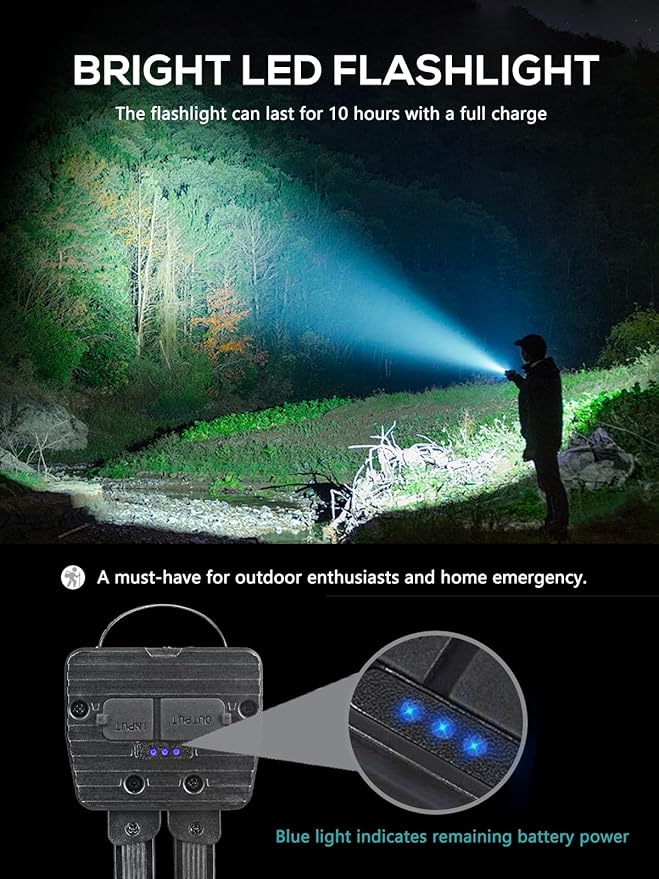 Gym Lamp, Portable Gym Lighting for Posing, Magnetic Work Light Rechargeable, Gift for Men/Women, 180° Rotate Foldable with Hang Hook Camping Lamp, USB Power Bank LED Handheld Flashlight-Black