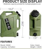 HAIGE 3.2 Gallon Water Container with Spigot, Heavy-Duty Portable Water Jug with Dual Handles, BPA-Free Camping Water Storage for Outdoor, Car Travel, Emergency, Home Drinking & Party Cold Drinks