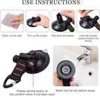 CONBOLA Suction Cups Hooks Heavy Duty Camper Accessories Car Camping Essentials Tie Down 2 Pieces Suction Cup with Securing Hook Strong Power for Car Awning Boat SUV Tent Window Glass.(2 pcs)