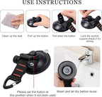 CONBOLA Suction Cup Hooks Heavy Duty 4 Pieces Car Camping Essentials Upgraded Tie Down Suction Cup Camper Accessories with Securing Hook Strong Power for RV Boat Window Glass Camping Trap.(4 pcs)
