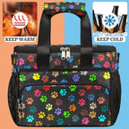 Pardick Insulated Lunch Bag, Colorful Dog Paw Print Reusable Lunch Box Leakproof Cooler Tote Bag Large Lunchbox Freezable Lunch Bag with Adjustable Shoulder Strap for Women Men Picnic Work Beach