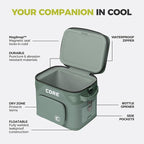 CORE Magnetic Leak Proof Soft Cooler with Waterproof Zipper | Insulated Bag Portable Ice Chest Box | Best Soft Cooler for Food & Beverages for Tailgating, Car Camping, Travel, and Family Beach Picnics