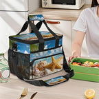 Beach Ocean Starfish Seashells Soft Cooler Bag Insulated Lunch Box for Men & Women, Large Leakproof Lunch Bag Portable Beach Cooler for Work, Picnic, Road Trips,Fishing, Travel, Camping,A-5