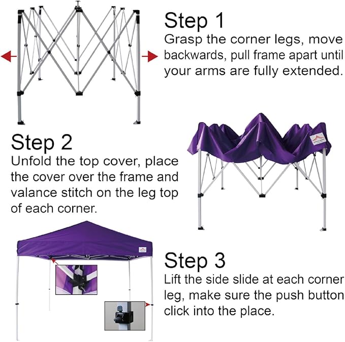 10'x10' Pop Up Canopy Tent Commercial Instant Shelter, with 4 Removable Zippered Side Walls and Heavy Duty Roller Bag, 4 Sand Bags Lake Blue