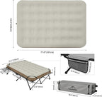 Naturehike Queen-Sized Airbed Cot Combo, Folding 2 Person Camping Cot with Air Mattress, Side Table and Wheeled Carry Bag, Camping Bed for Outdoor Camp Guests (Pump Not Included)