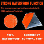 Survival Tent Kit - All-Weather Protection for Camping, Hiking & Survival - Includes Emergency Whistle, Paracord, Blanket, Tube Tent