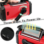 Weather Radio, Emergency Crank Radio AM/FM/NOAA Solar/Hand Crank/USB Charging,10000mAh /37000mWh Rechargeable Battery, Flashligh Cell Phone Charger for Hurricanes Camping & Home Emergencies