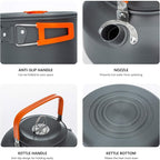 Camping Cookware Set Lightweight Portable Camping Pan Kettle Cups Outdoor Spoon Fork Cutter Outdoor Tableware for Picnic Hiking