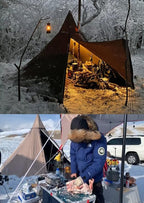 WINTENT 4 Season Waterproof Teepee Tent Yurt with Stove Jack for Adult Camping Hiking, Height 7.8FT/240CM